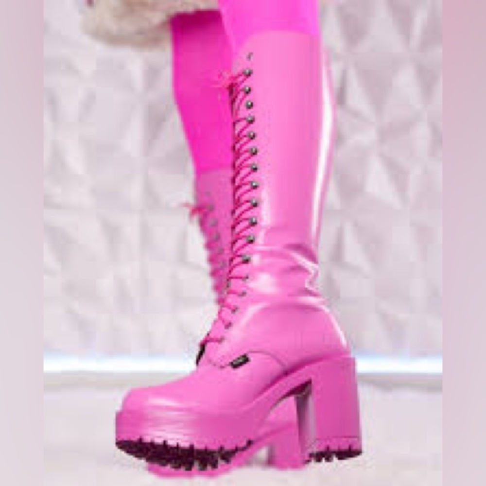ROC Dolls Kill Pink Lash Boots